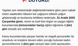 Tunceli'de eğitime 1 gün ara verildi