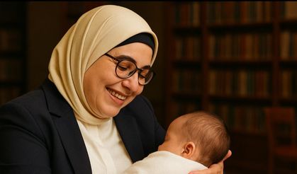 Milletvekili Ayşe Böhürler 5.torununu kucağına aldı