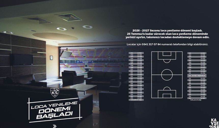 Kayserispor'da loca yenileme dönemi başladı